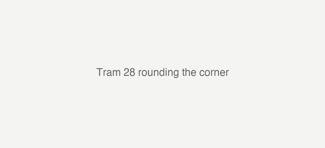 Tram 28 rounding the corner